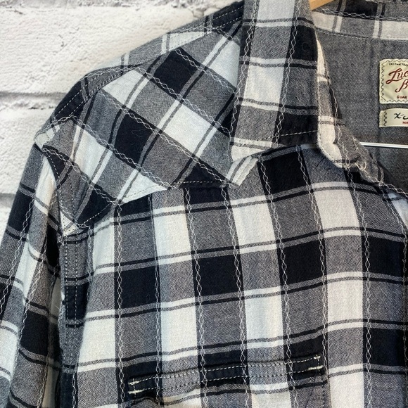 Lucky Brand Buffalo Check Taylor Swift Snake Embroidery Western Button Down XL - Picture 6 of 8